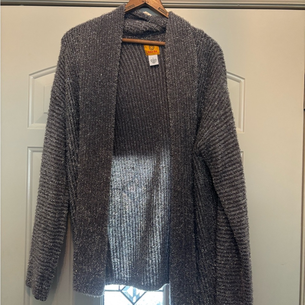 Cozy Gray Open-Front Sweater